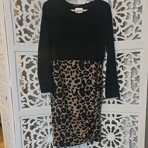 BomBom Leopard Sweater Dress